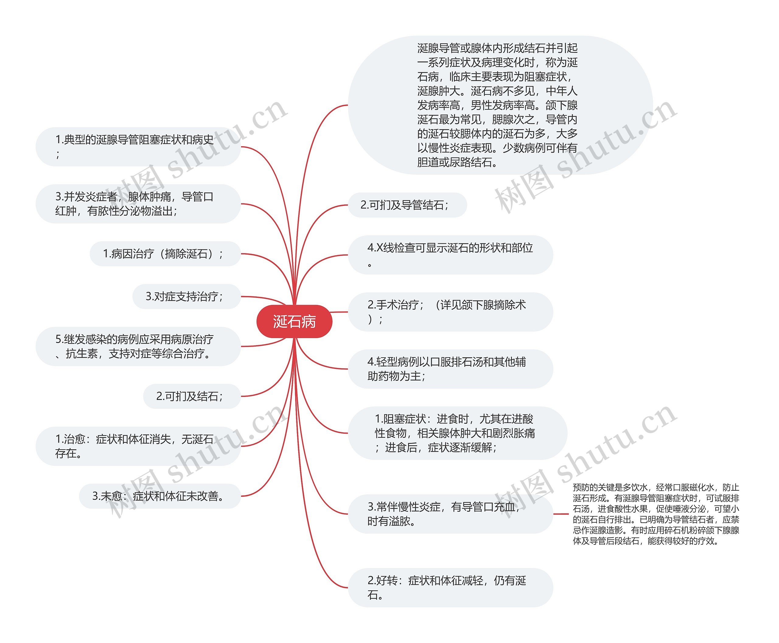 涎石病思维导图