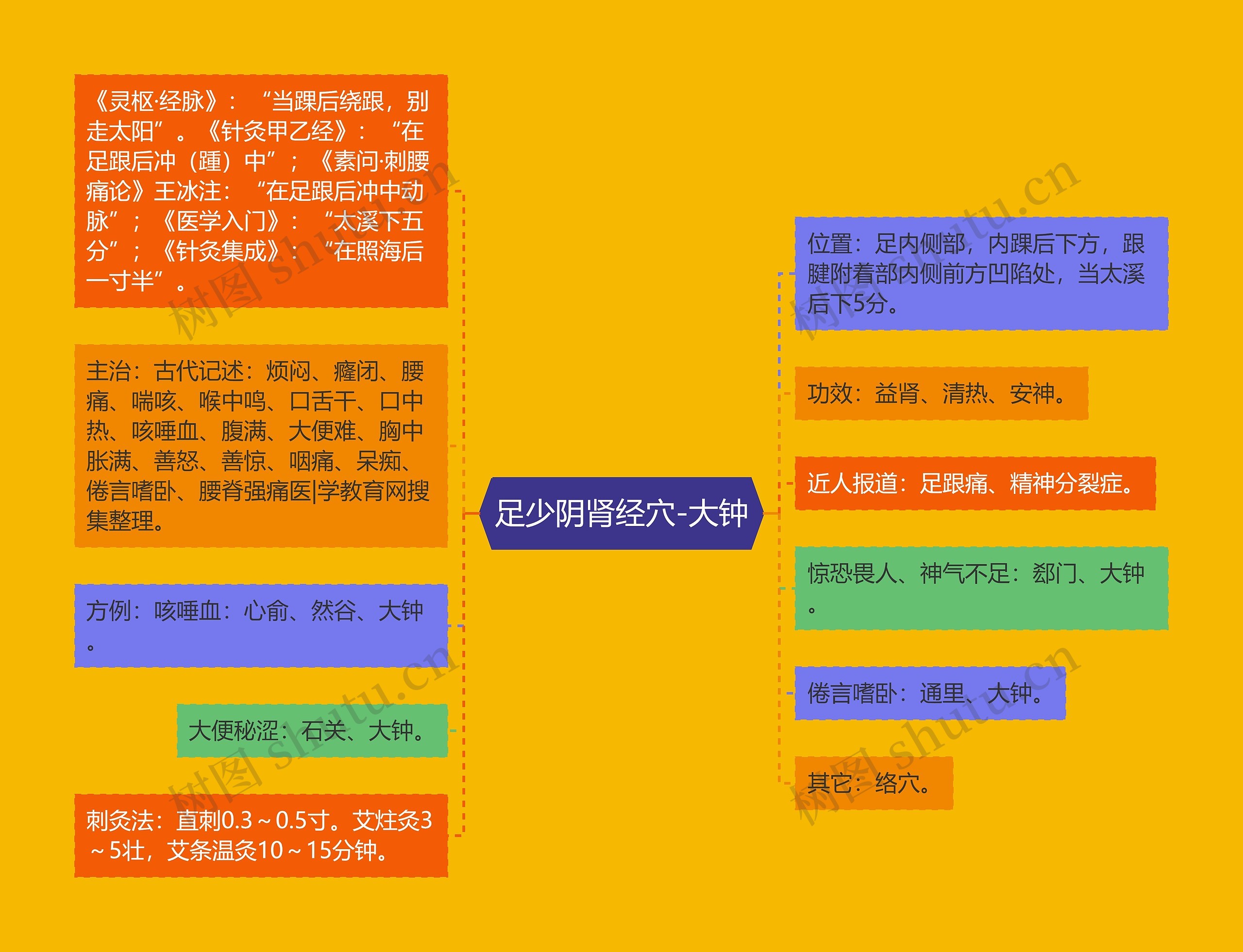 足少阴肾经穴-大钟思维导图