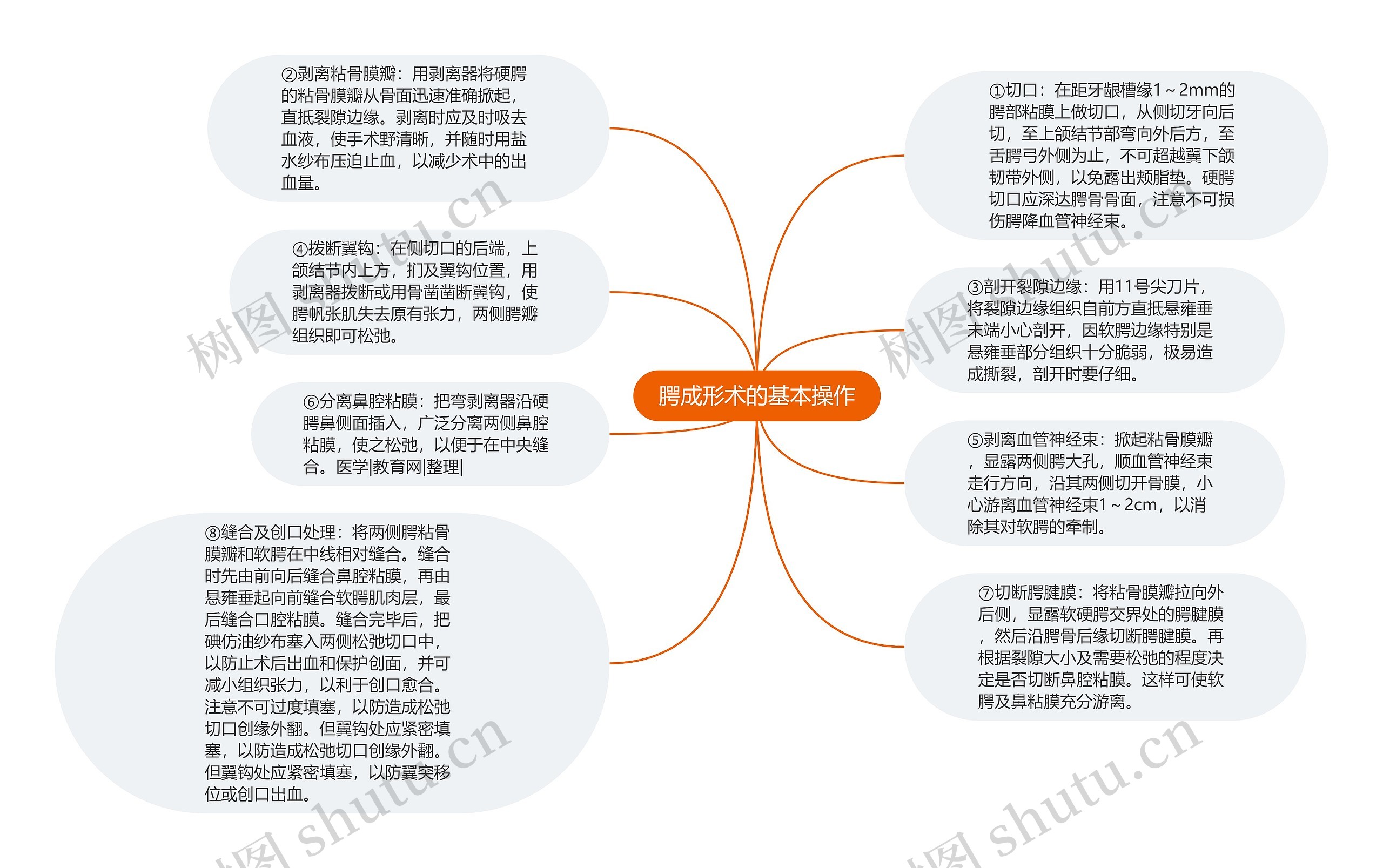 腭成形术的基本操作思维导图