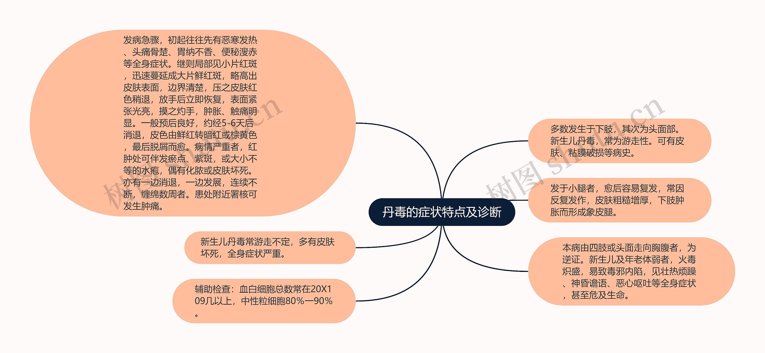 丹毒的症状特点及诊断思维导图