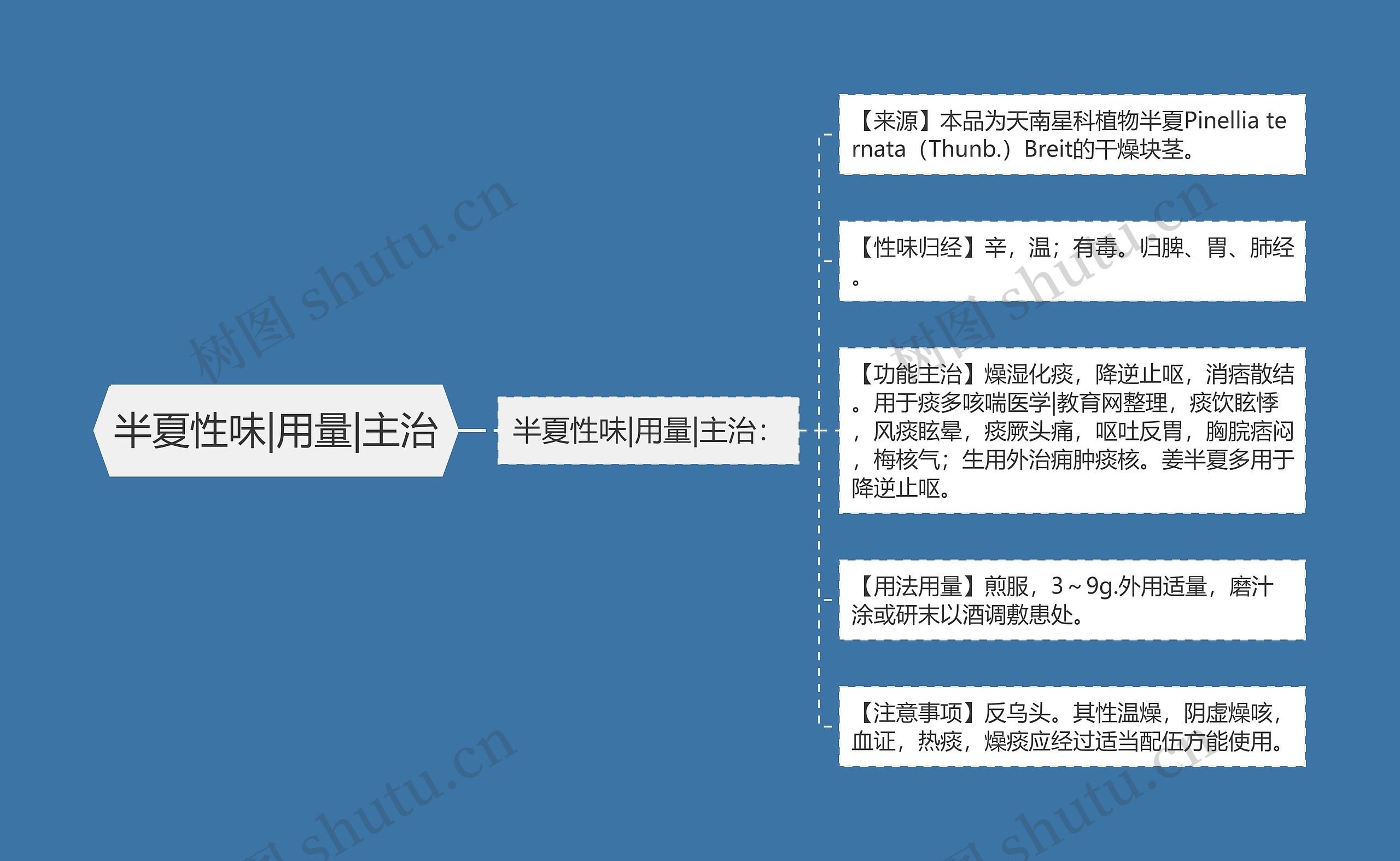 半夏性味|用量|主治思维导图