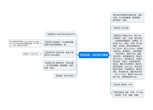 中药词典：狭叶桃叶珊瑚