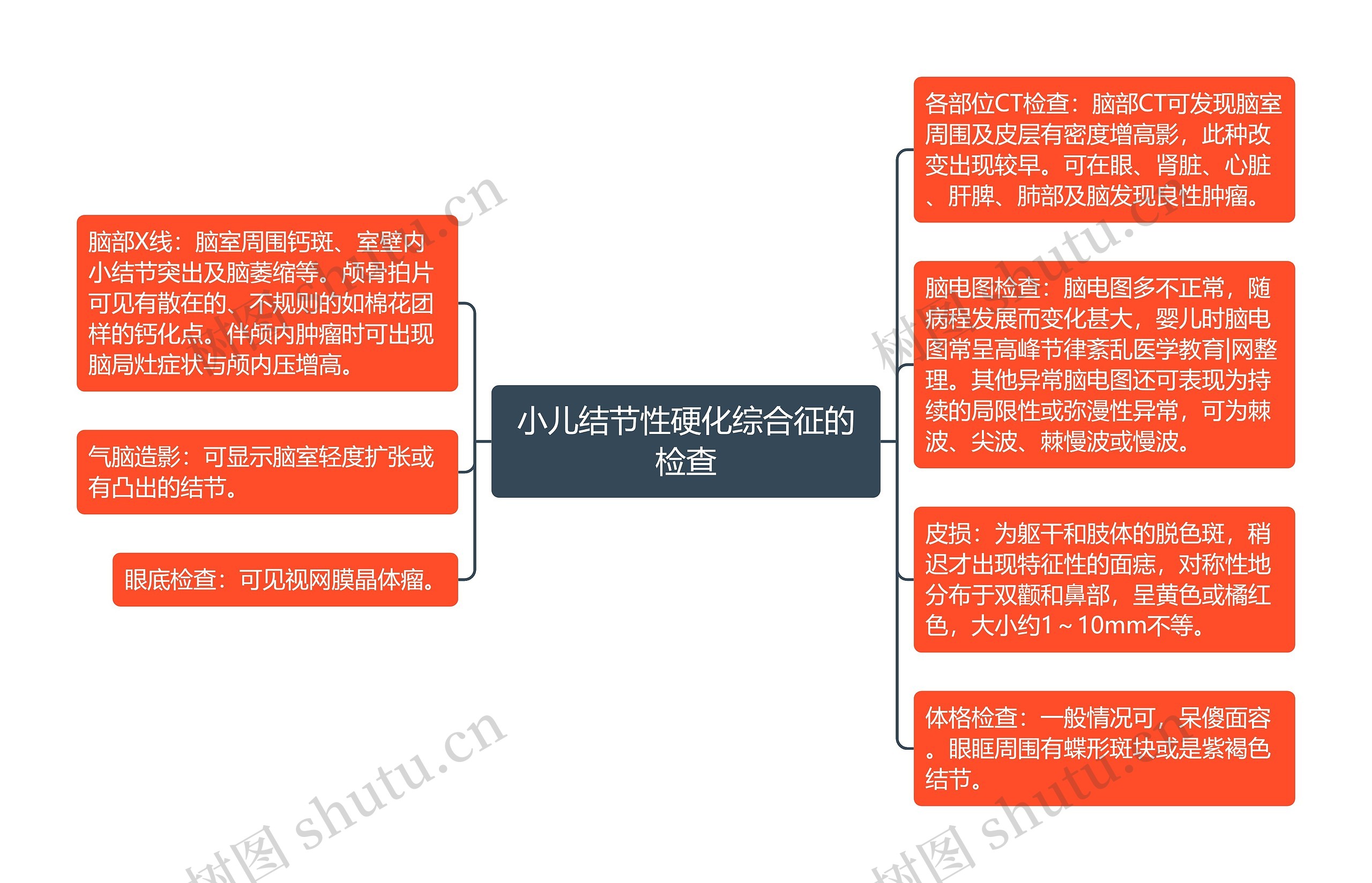 小儿结节性硬化综合征的检查思维导图