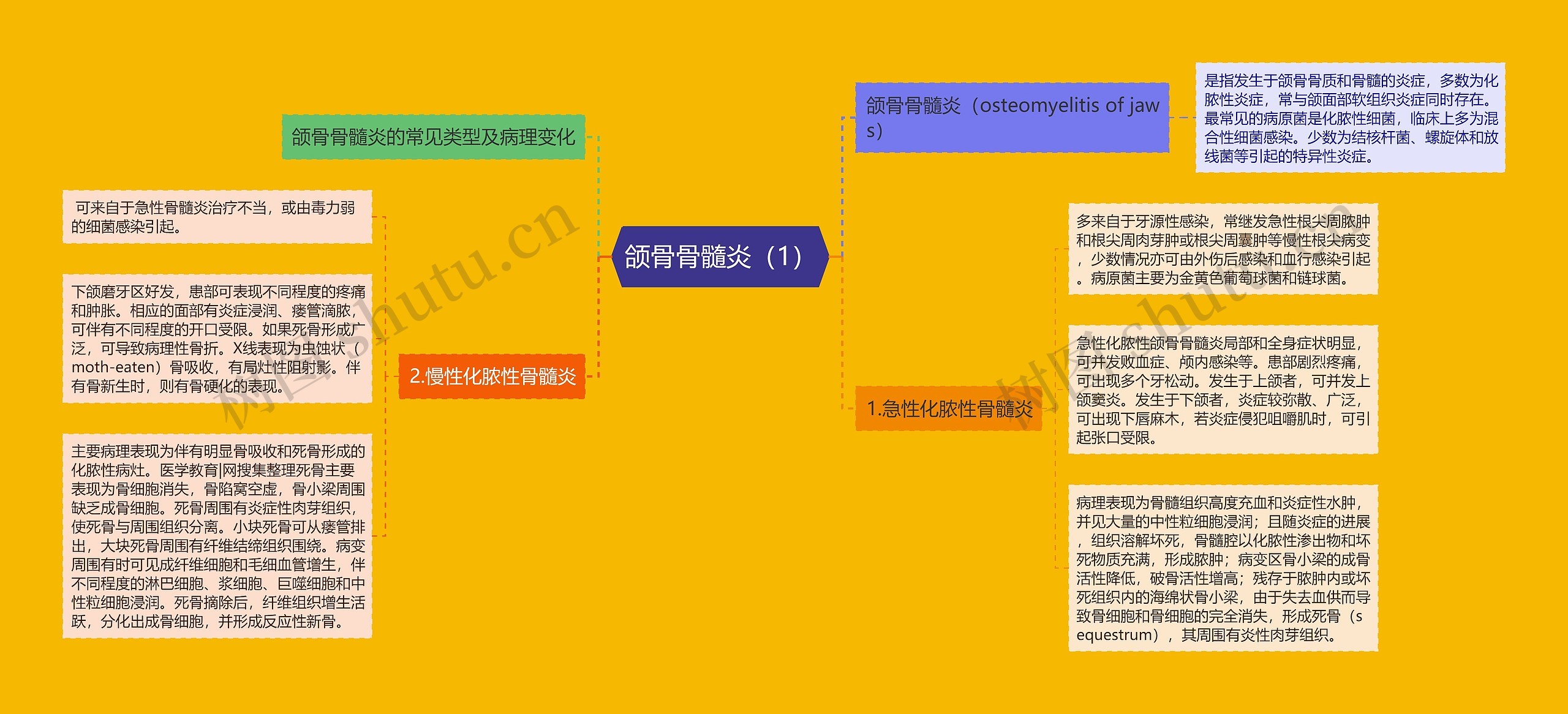 颌骨骨髓炎（1）思维导图