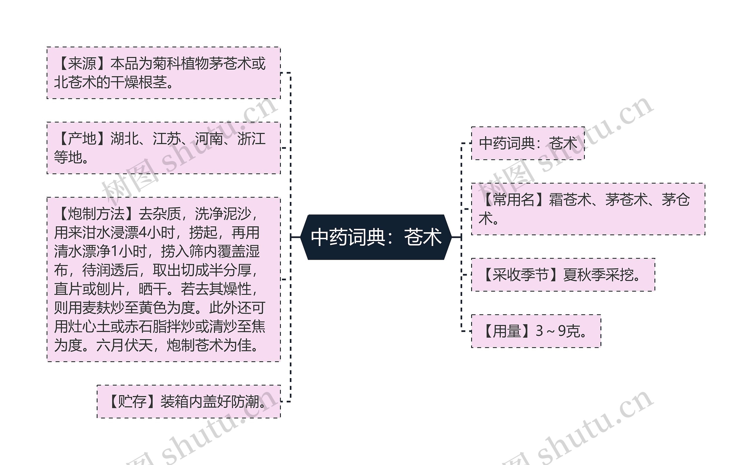 中药词典：苍术思维导图