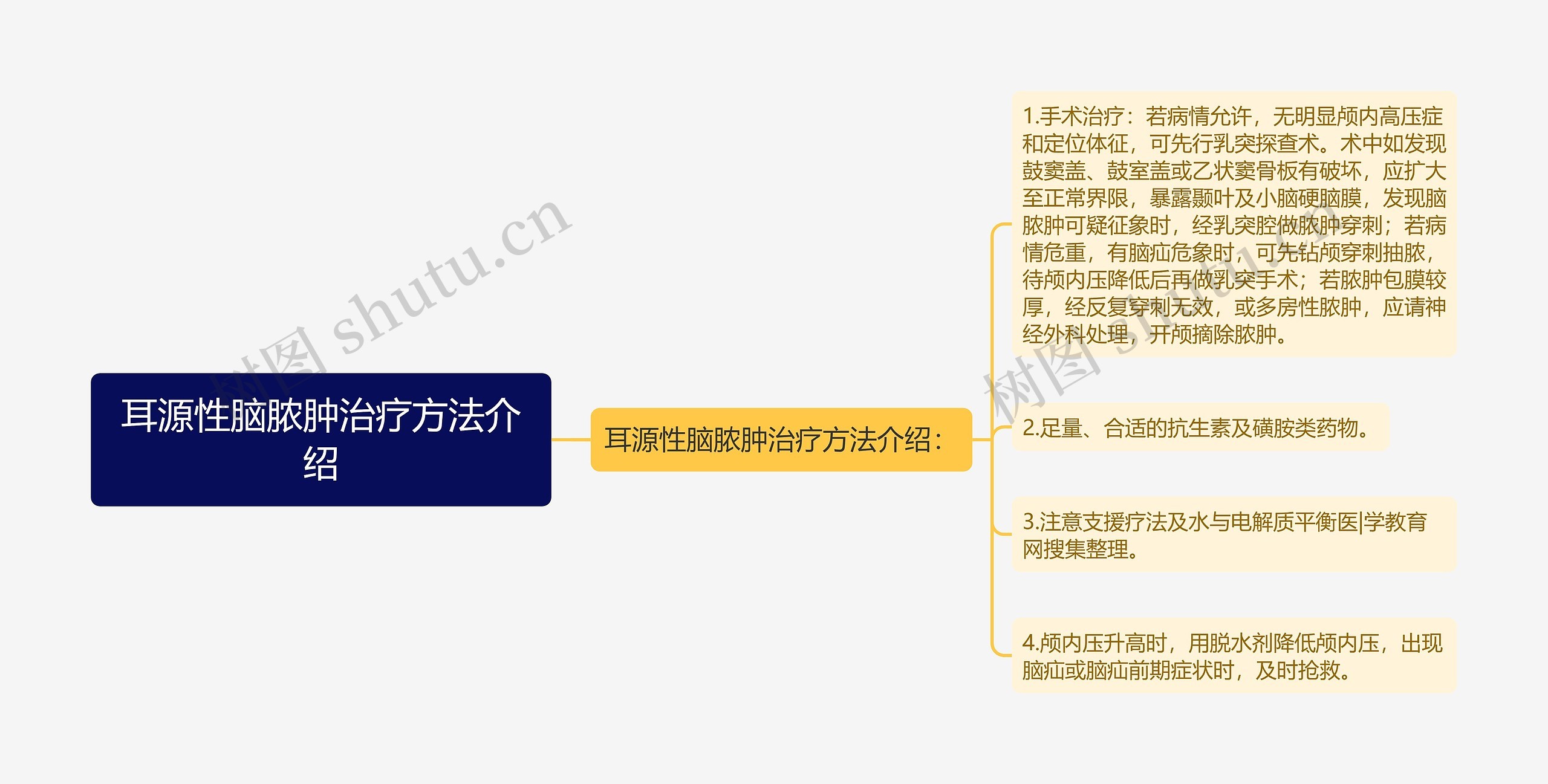 耳源性脑脓肿治疗方法介绍思维导图