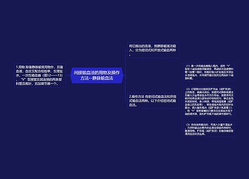 间接输血法的用物及操作方法--静脉输血法