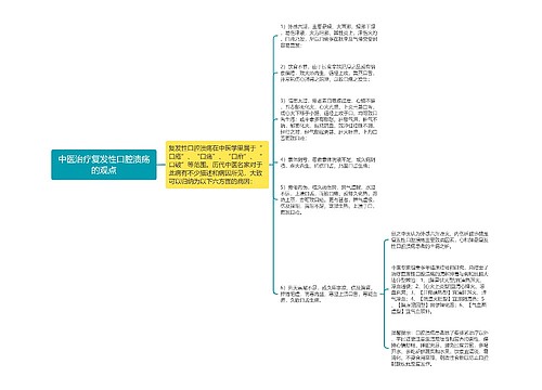 中医治疗复发性口腔溃疡的观点