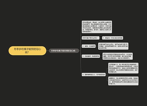 冬季多吃橘子能预防冠心病？