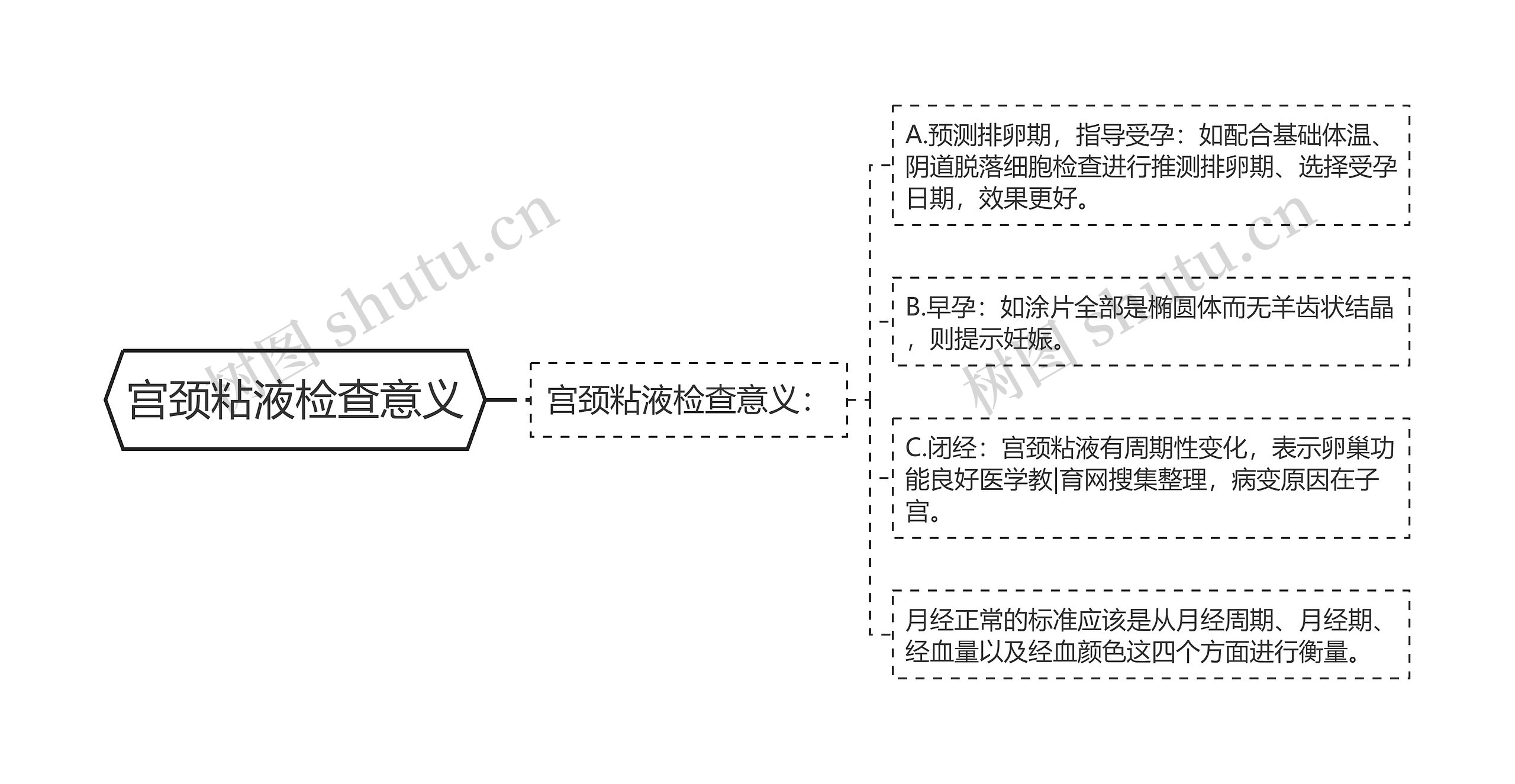 宫颈粘液检查意义思维导图