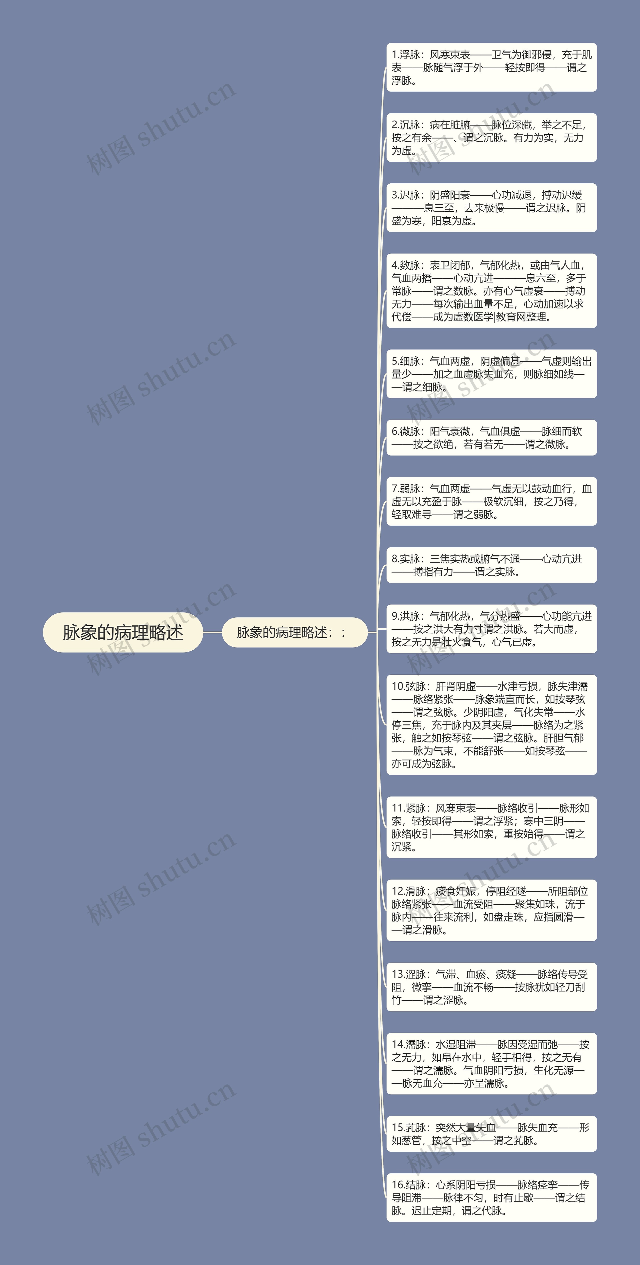 脉象的病理略述思维导图