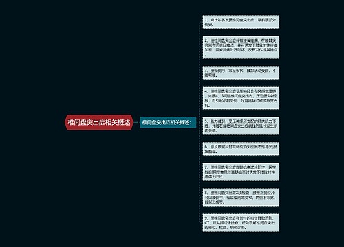 椎间盘突出症相关概述