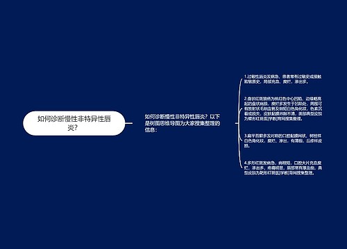 如何诊断慢性非特异性唇炎？