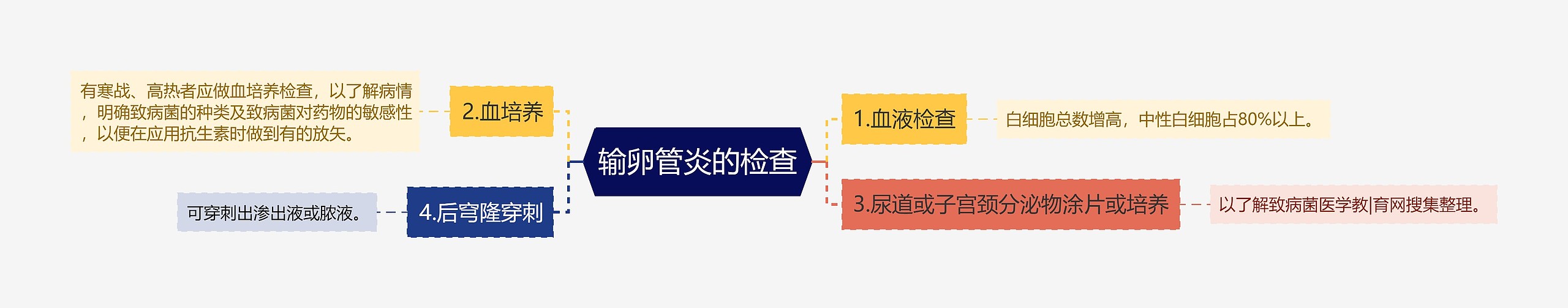 输卵管炎的检查思维导图