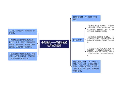 中药词典——天花粉的药性和主治病症