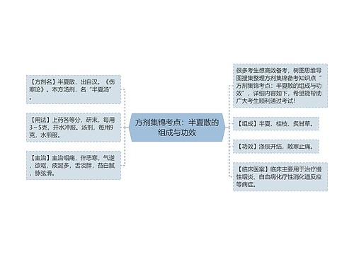 方剂集锦考点：半夏散的组成与功效