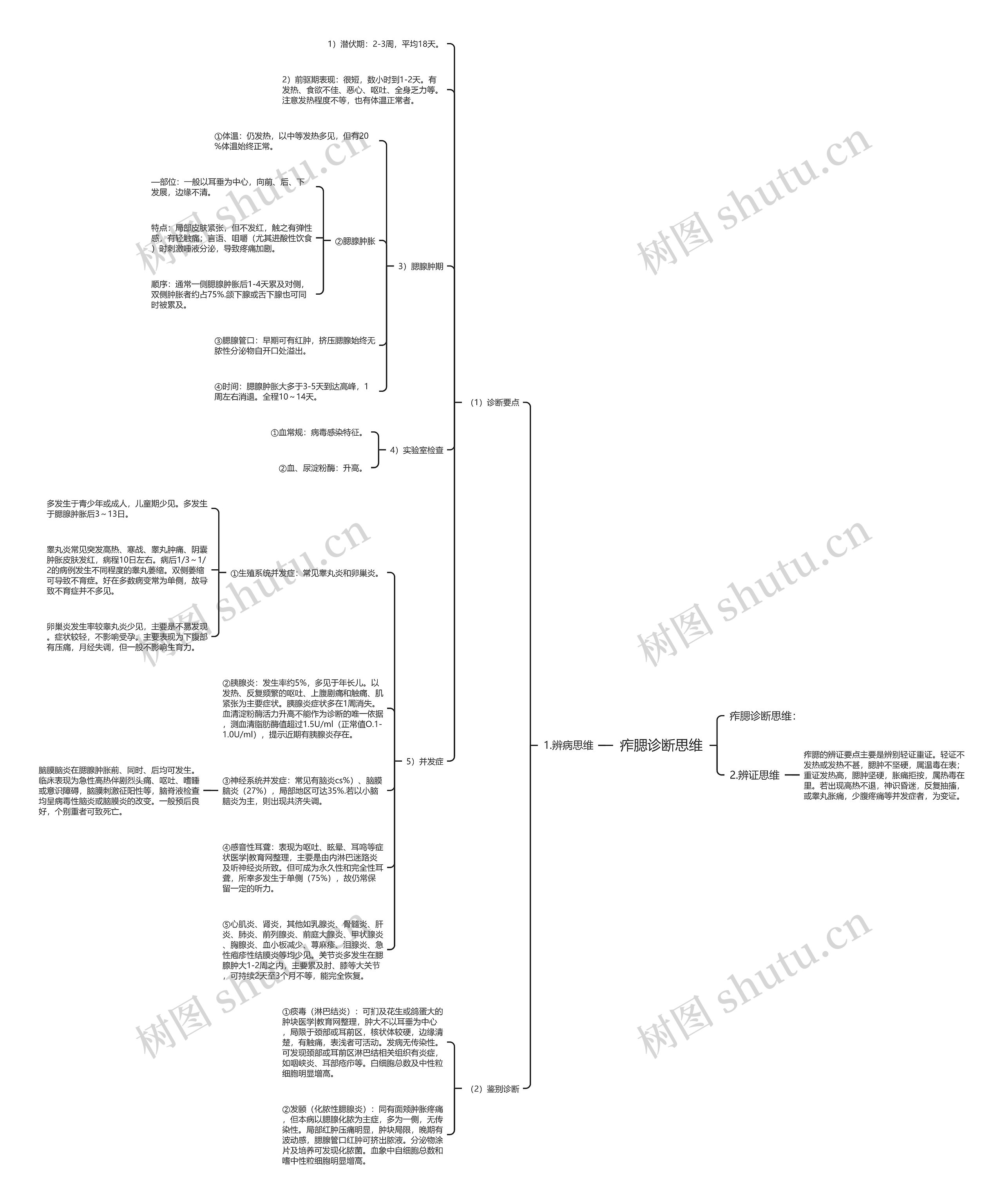 痄腮诊断思维思维导图