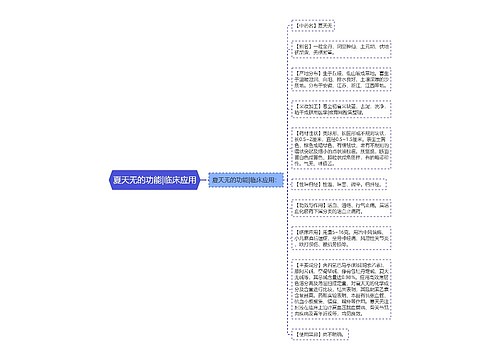 夏天无的功能|临床应用