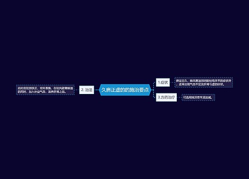 久痹正虚的的施治要点