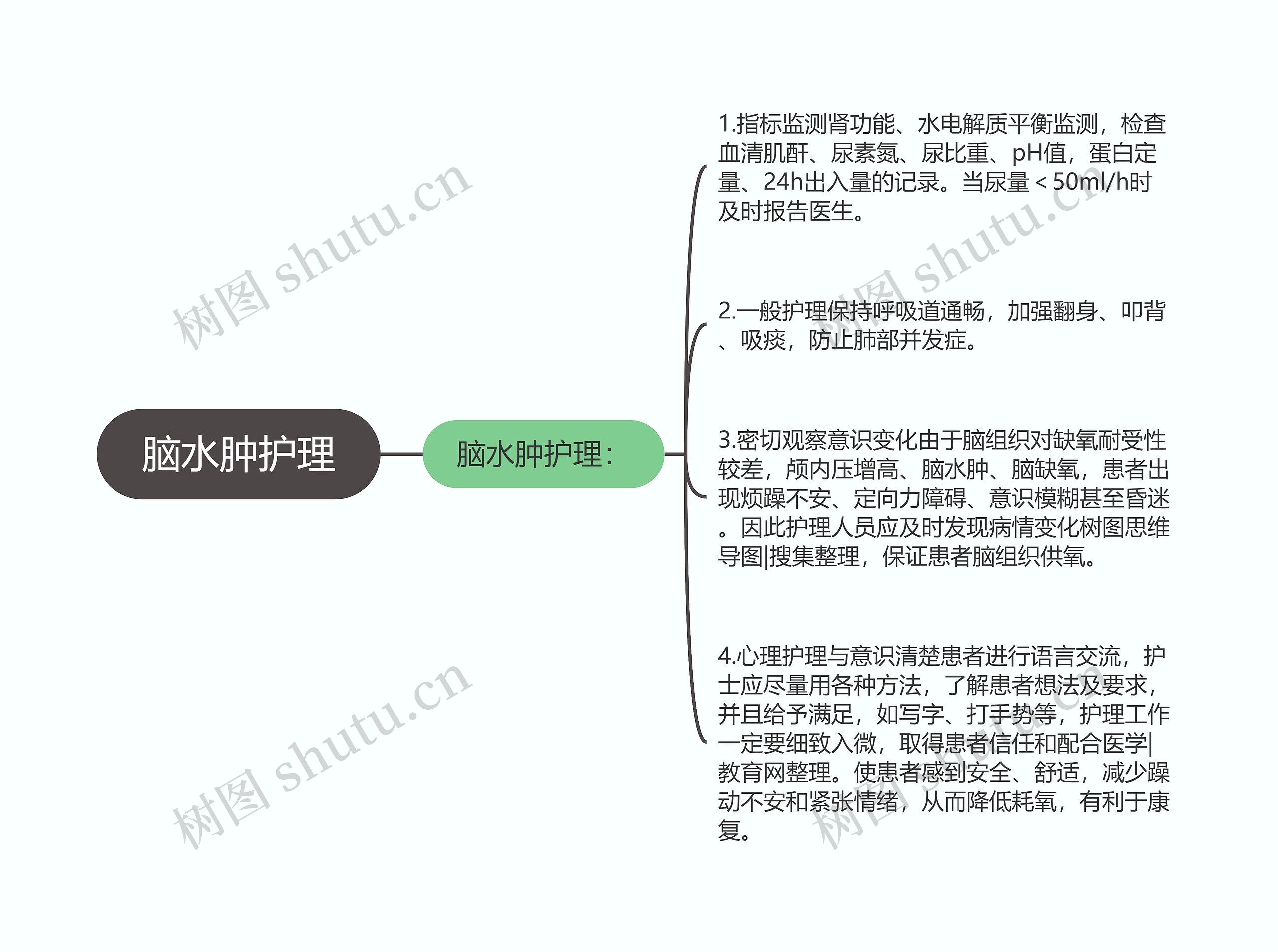 脑水肿护理思维导图