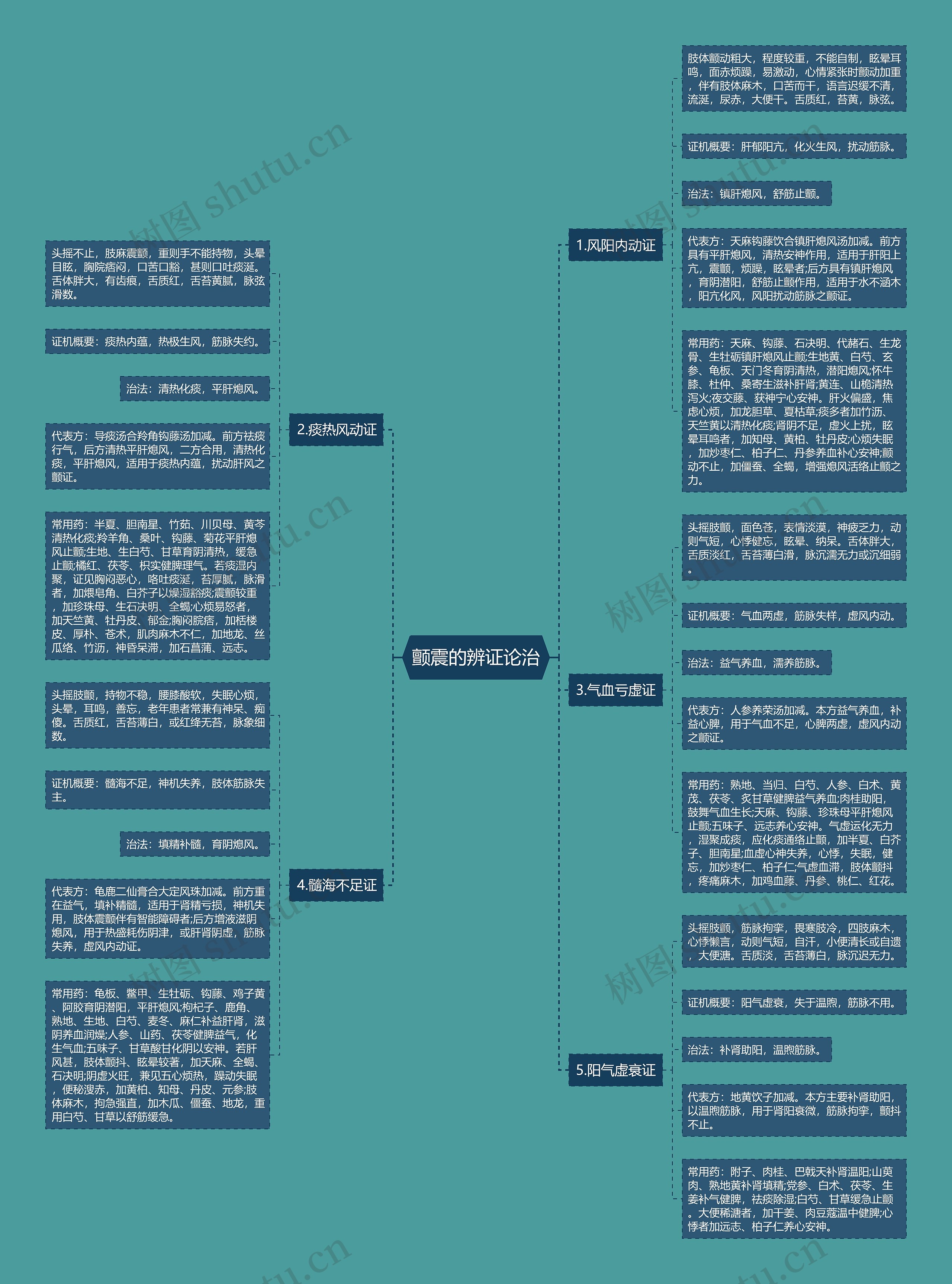 颤震的辨证论治思维导图