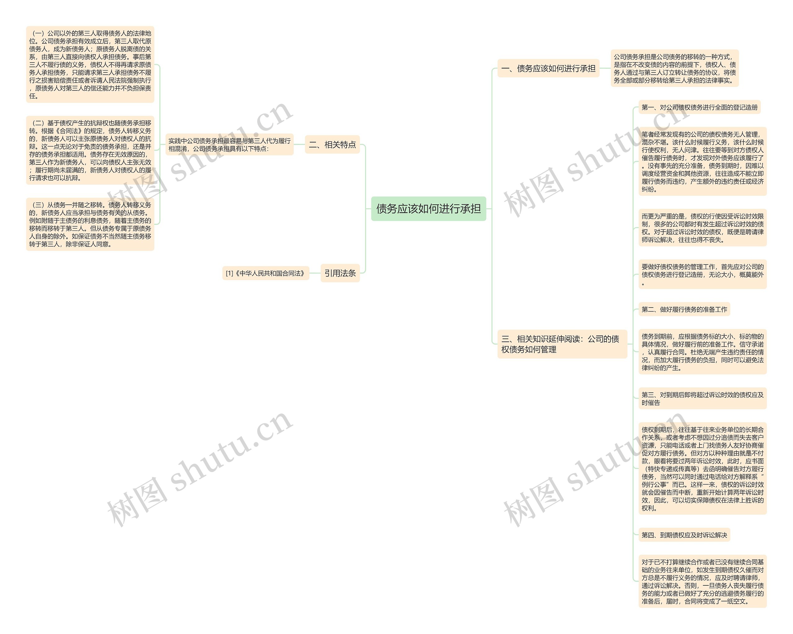 债务应该如何进行承担思维导图