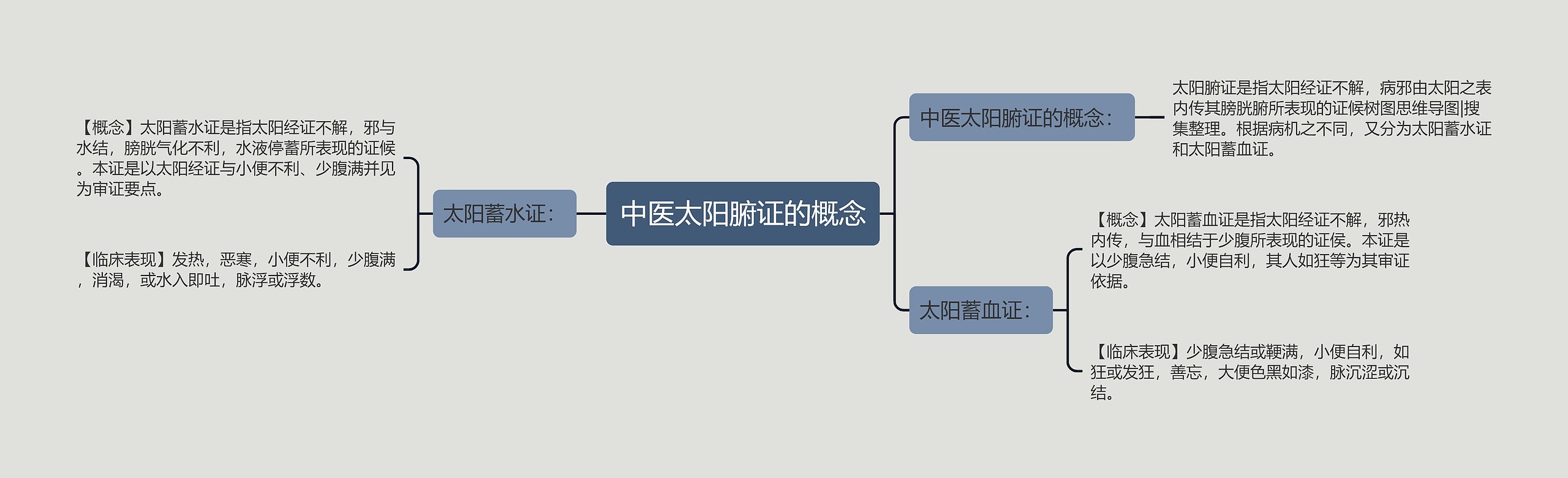 中医太阳腑证的概念思维导图