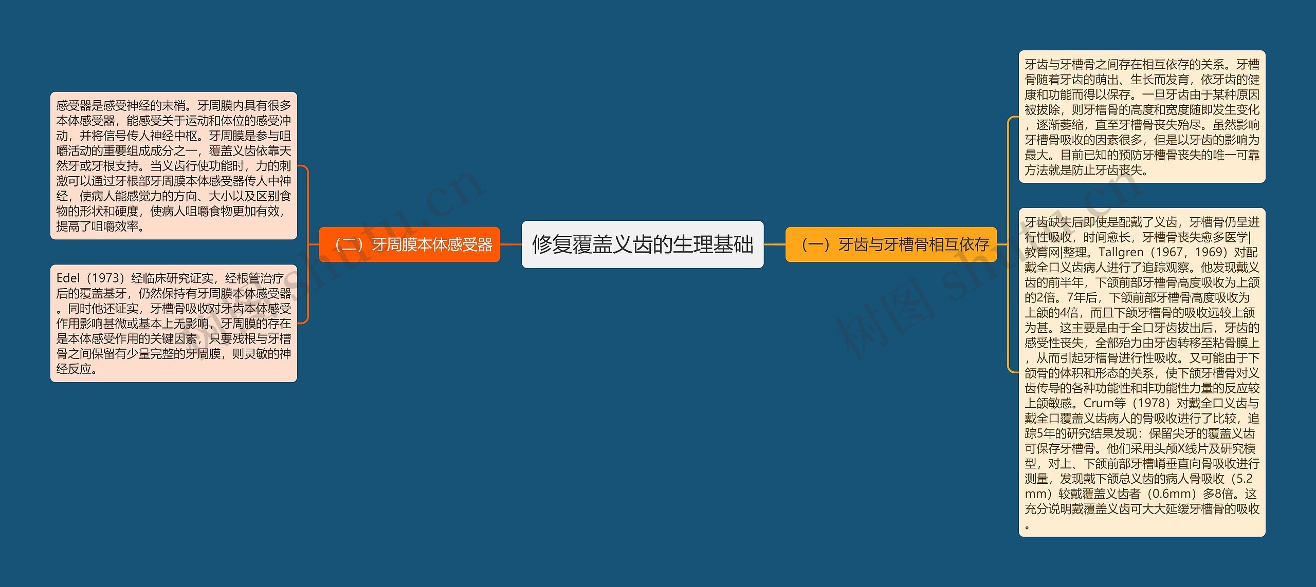 修复覆盖义齿的生理基础思维导图