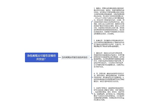 急性阑尾炎可能引发哪些并发症？