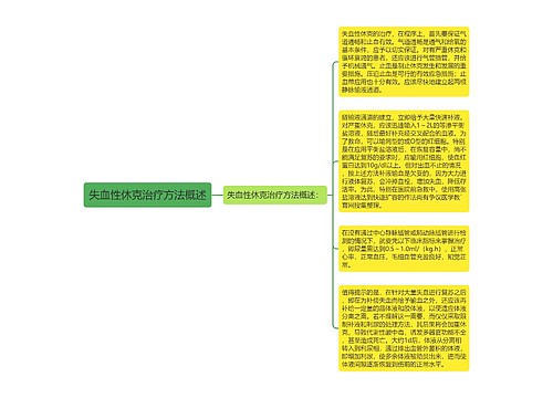 失血性休克治疗方法概述