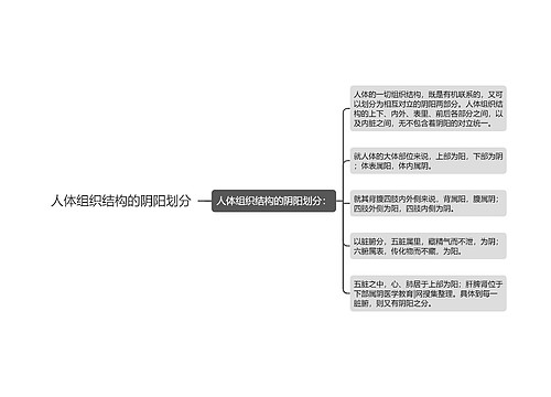 人体组织结构的阴阳划分