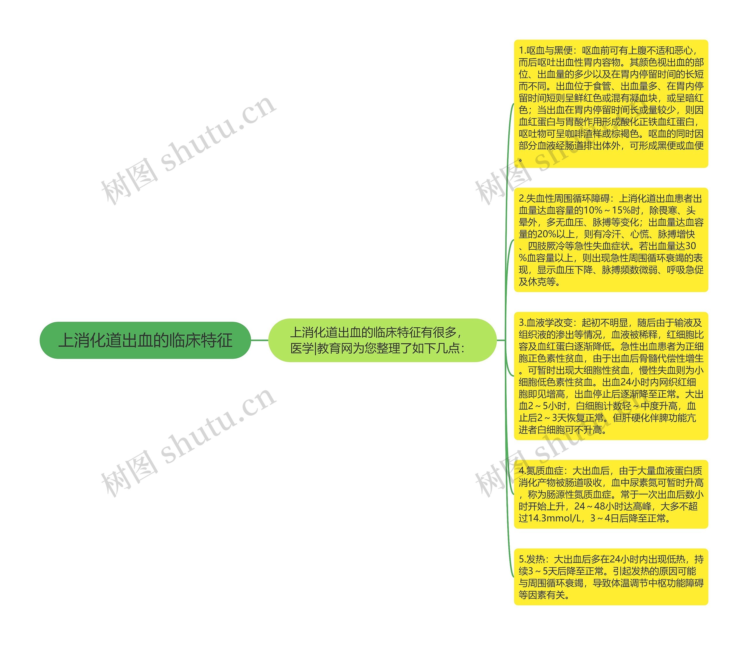 上消化道出血的临床特征思维导图