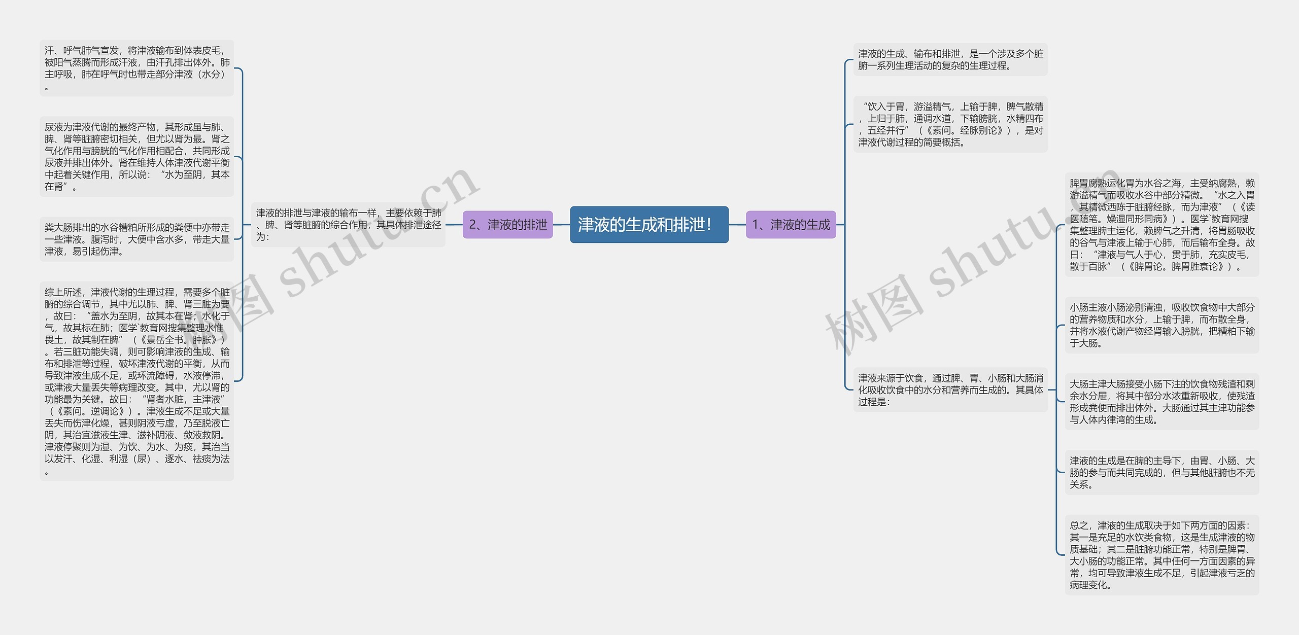 津液的生成和排泄！思维导图