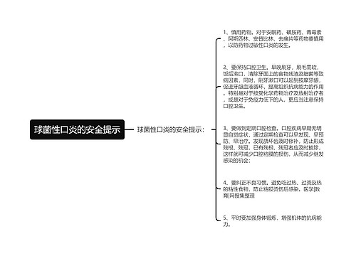 球菌性口炎的安全提示