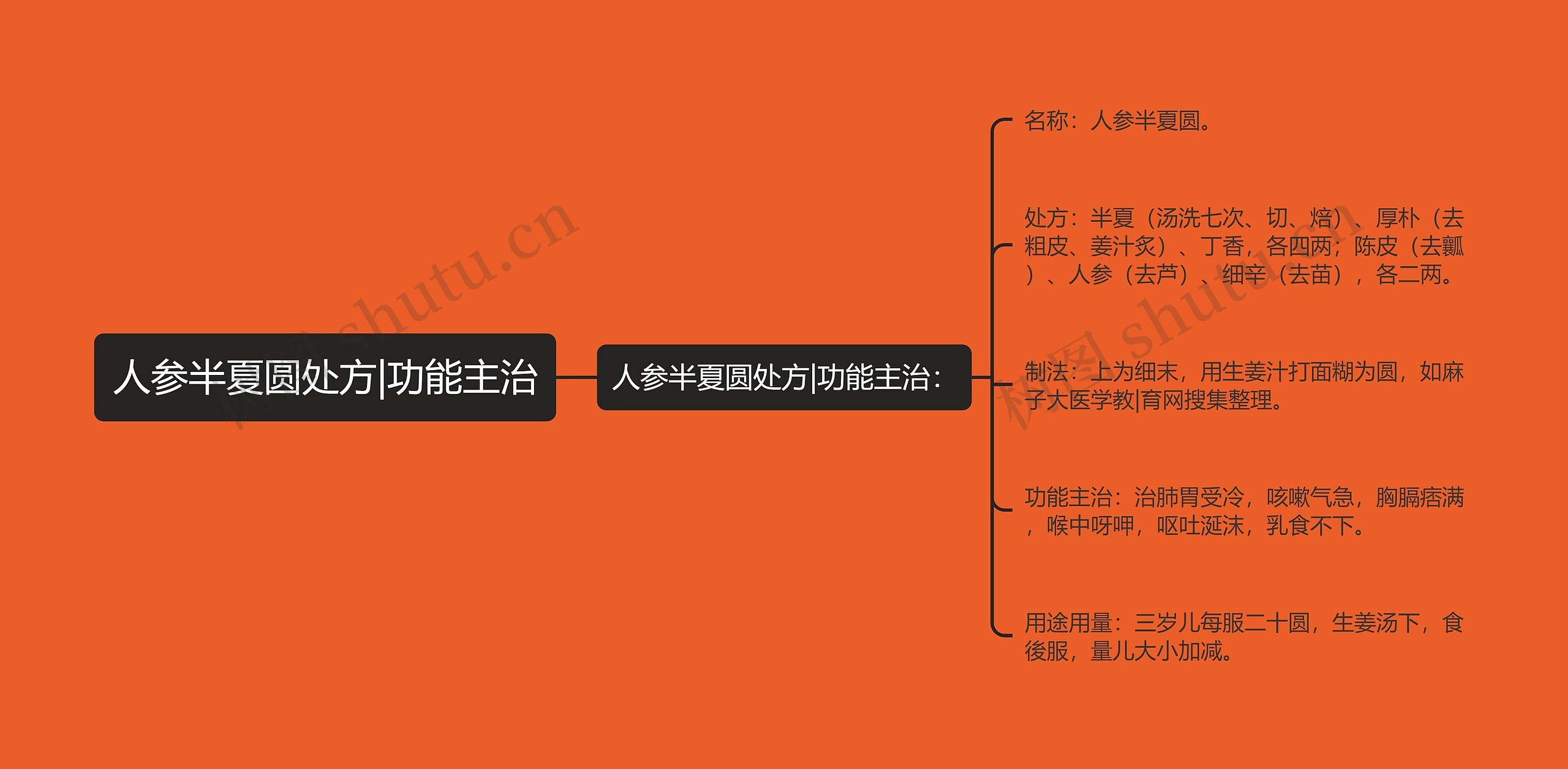 人参半夏圆处方|功能主治思维导图