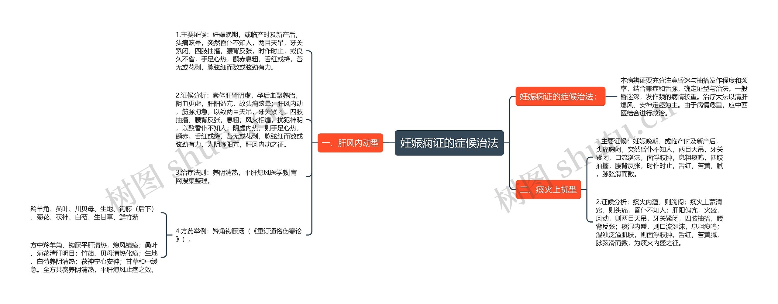 妊娠痫证的症候治法思维导图