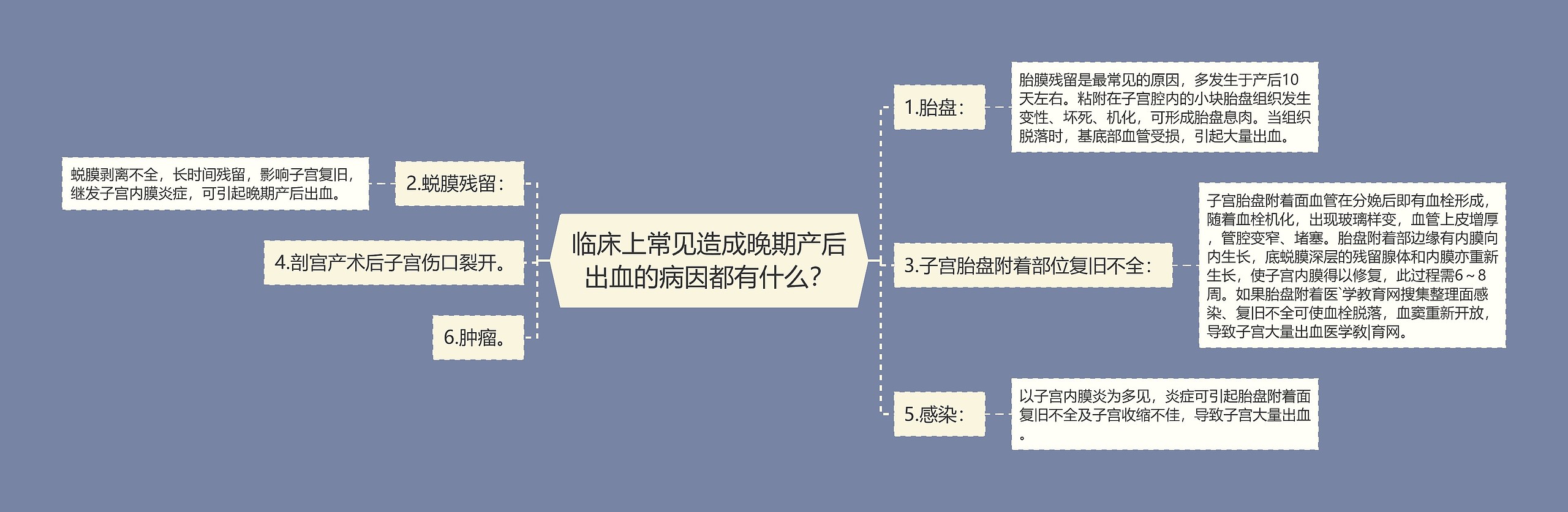 临床上常见造成晚期产后出血的病因都有什么？思维导图