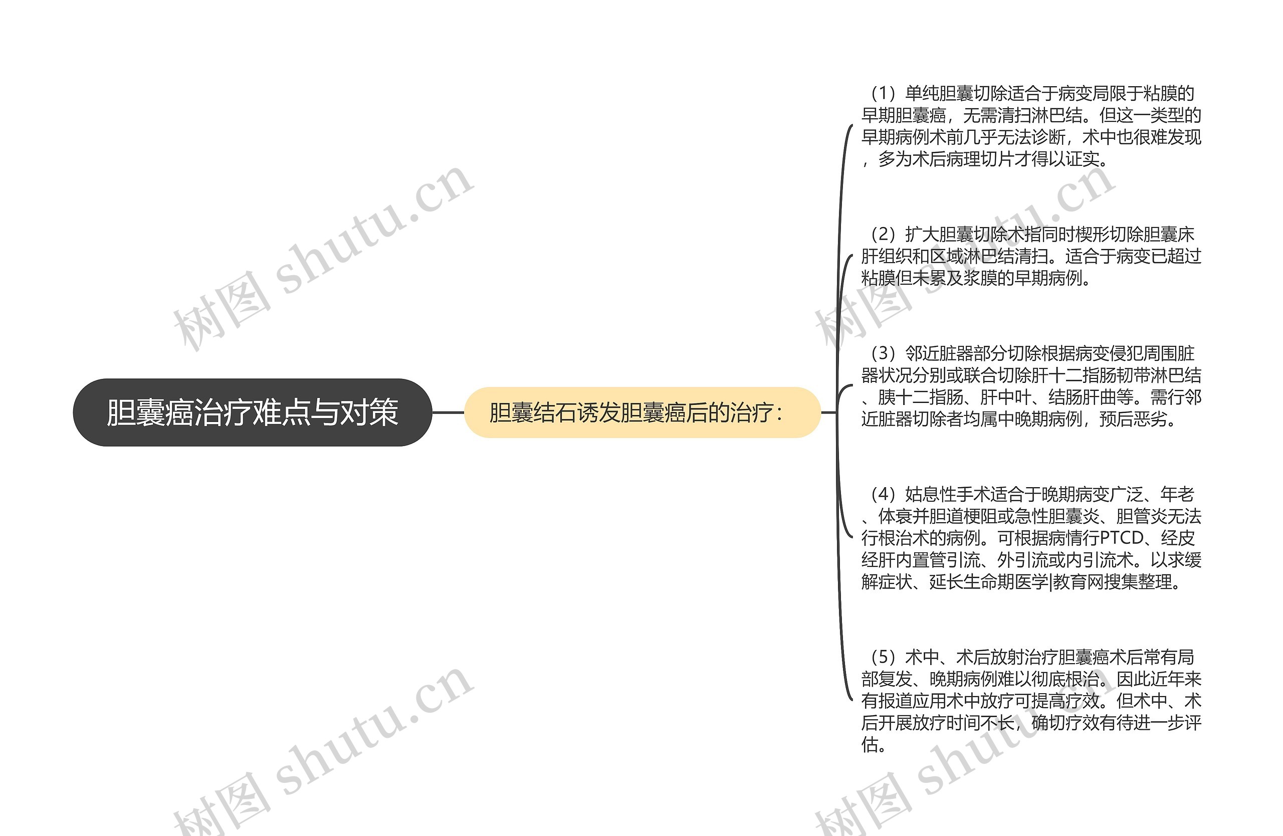 胆囊癌治疗难点与对策思维导图