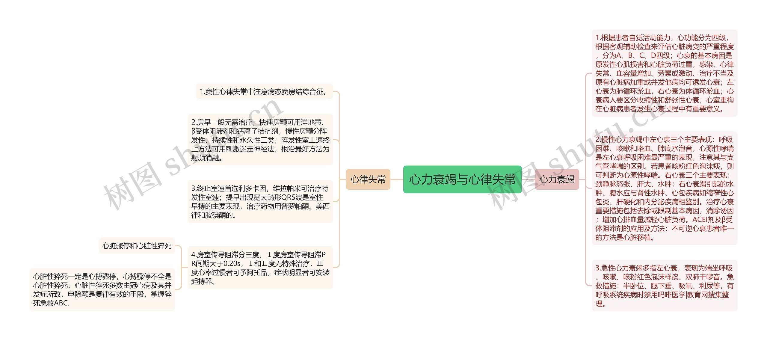 心力衰竭与心律失常思维导图