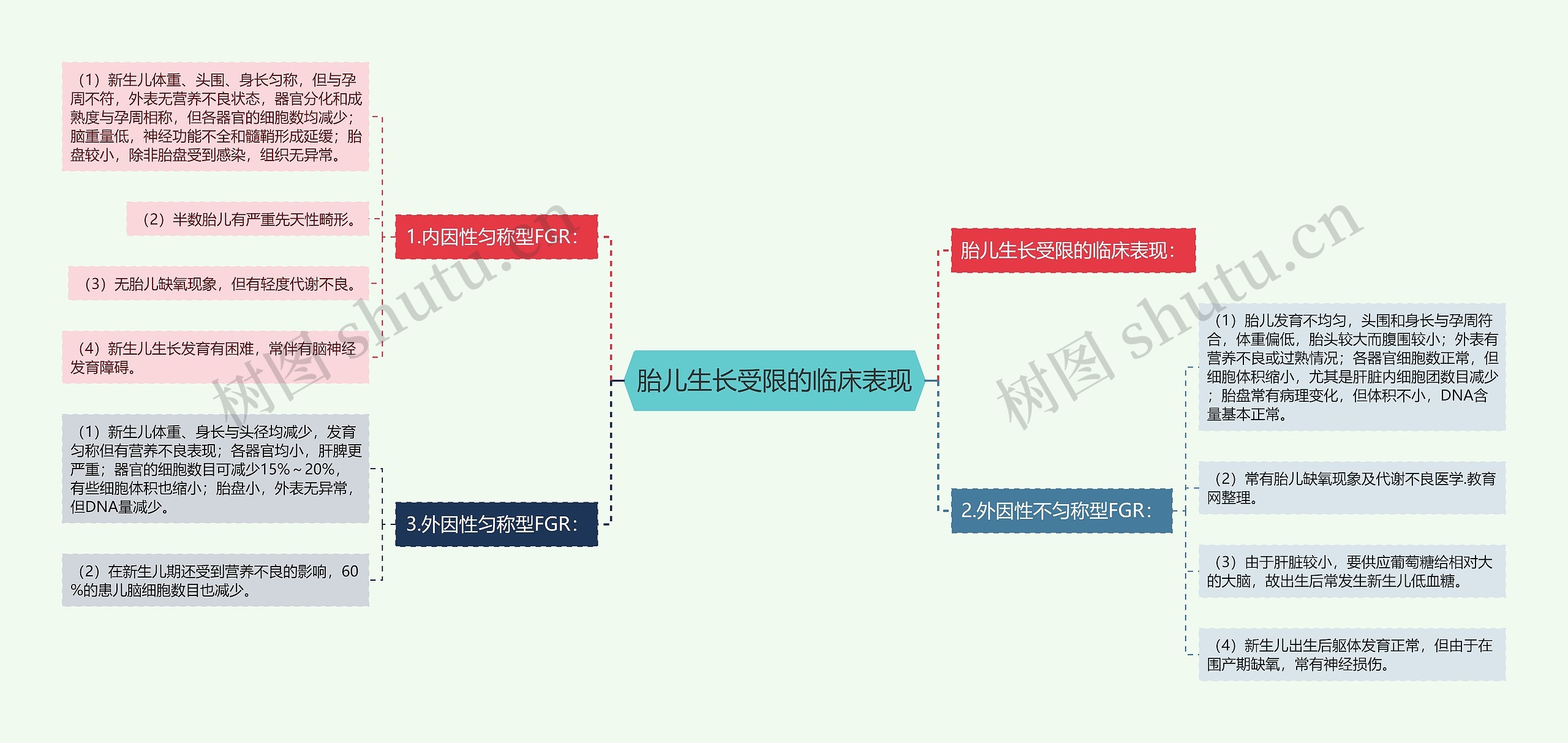 胎儿生长受限的临床表现思维导图