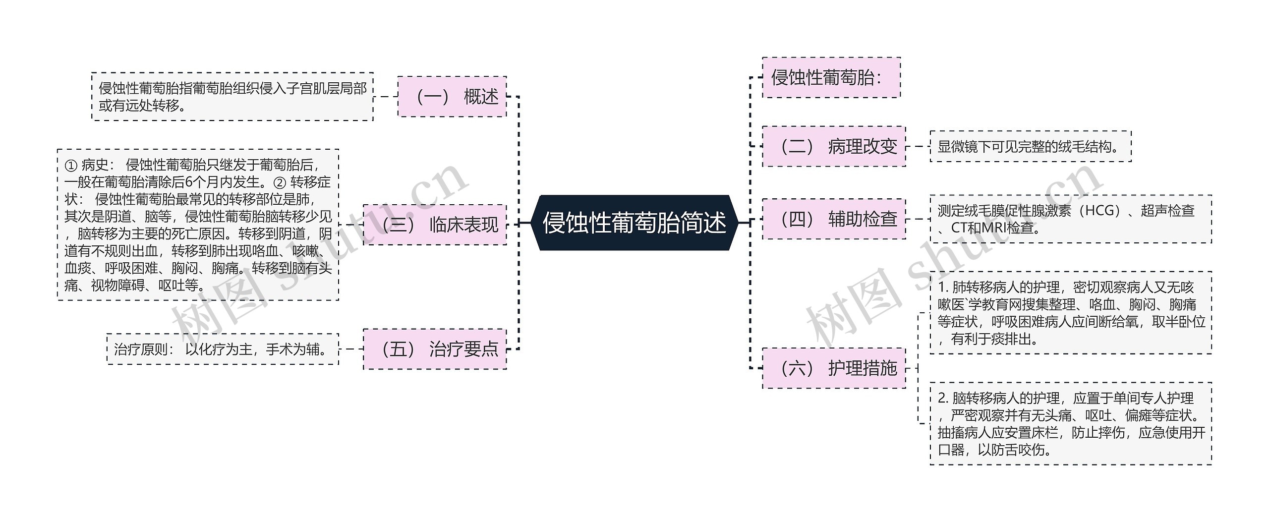 侵蚀性葡萄胎简述思维导图