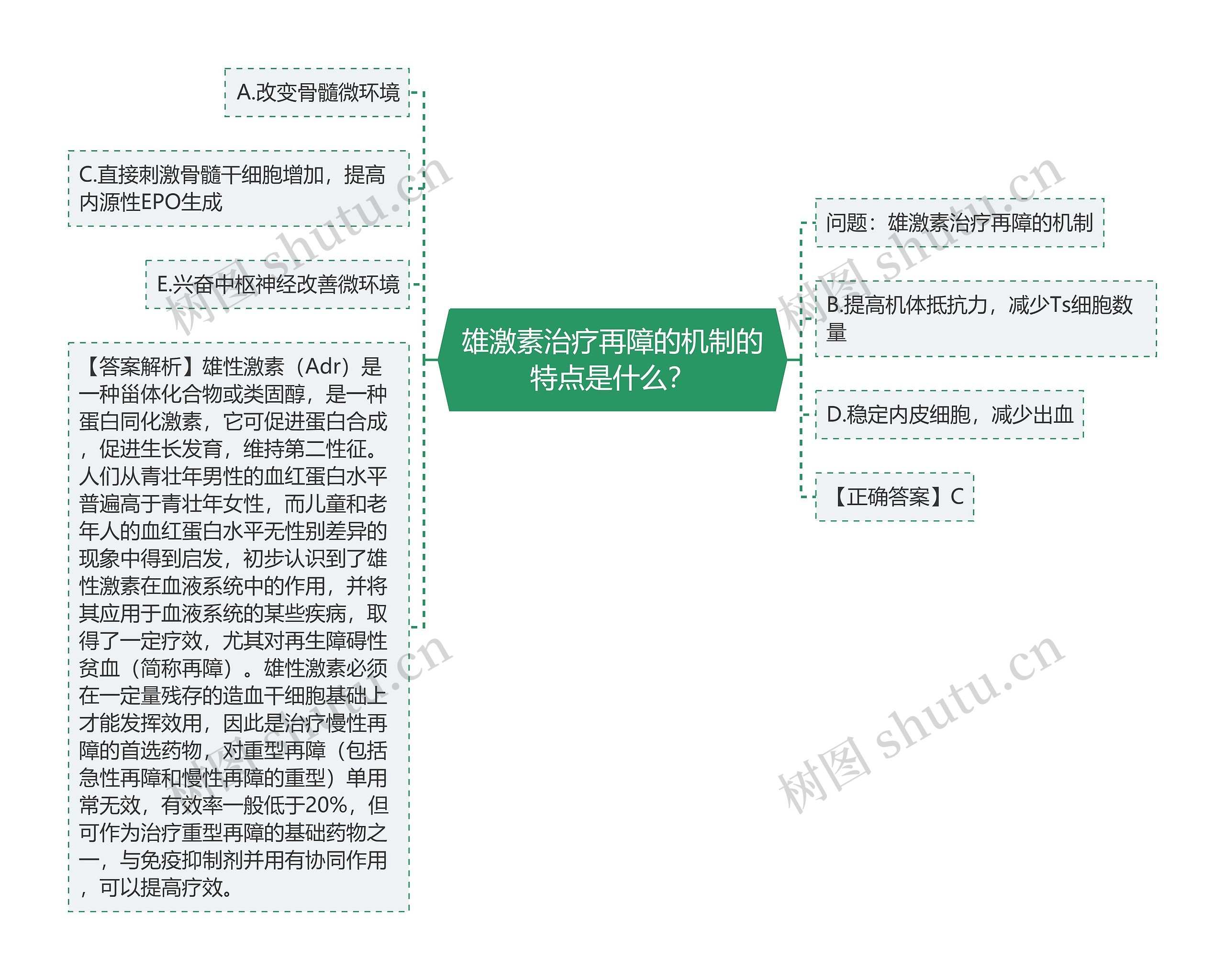 雄激素治疗再障的机制的特点是什么？思维导图