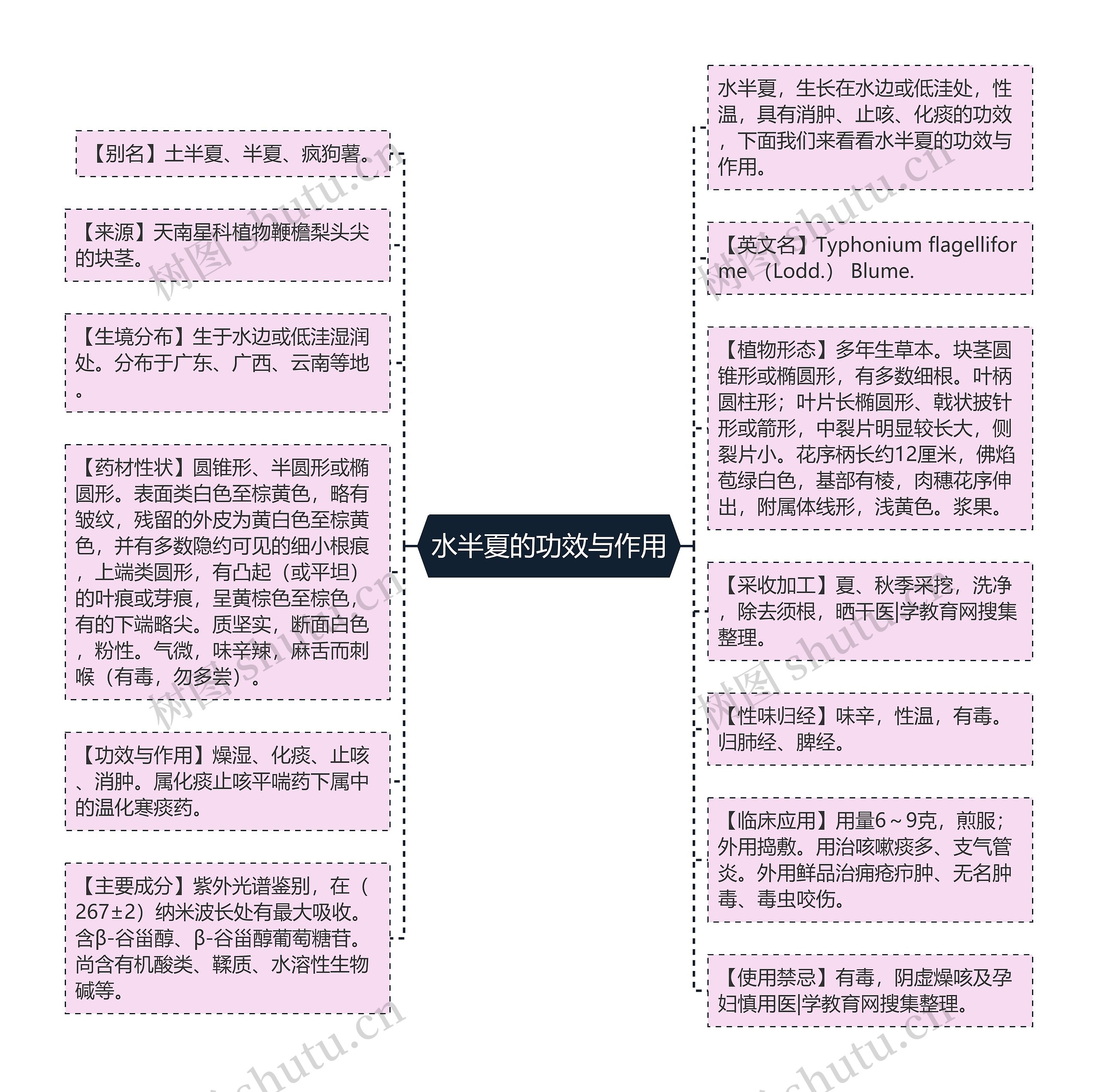 水半夏的功效与作用思维导图