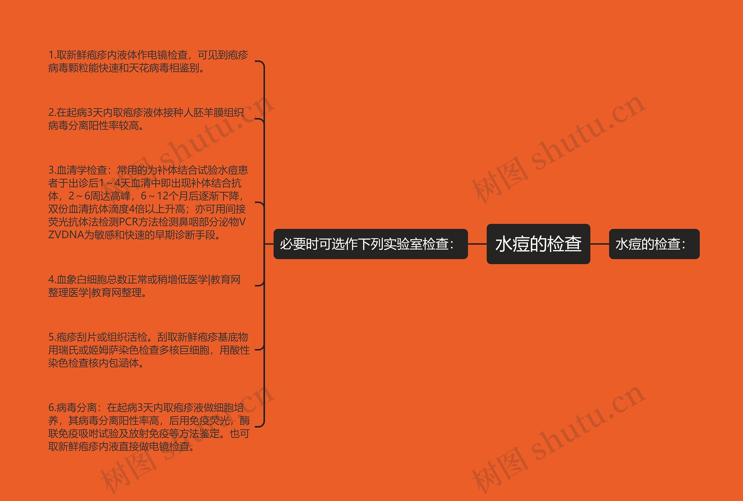 水痘的检查思维导图