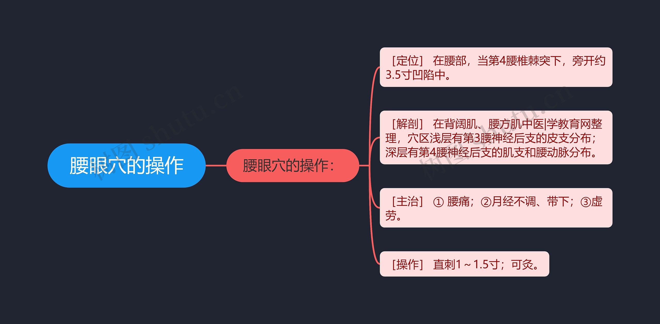 腰眼穴的操作思维导图
