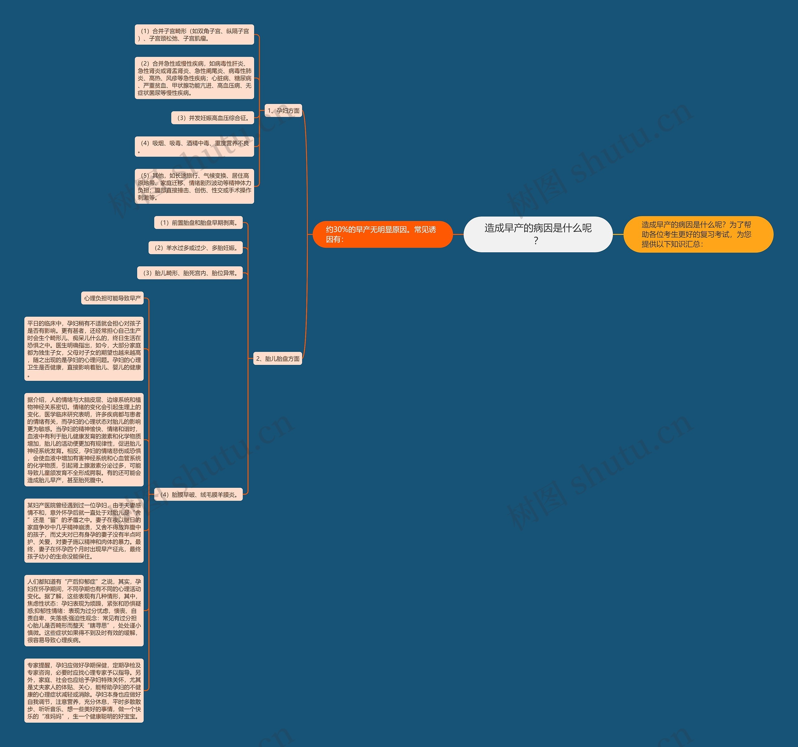 造成早产的病因是什么呢？思维导图