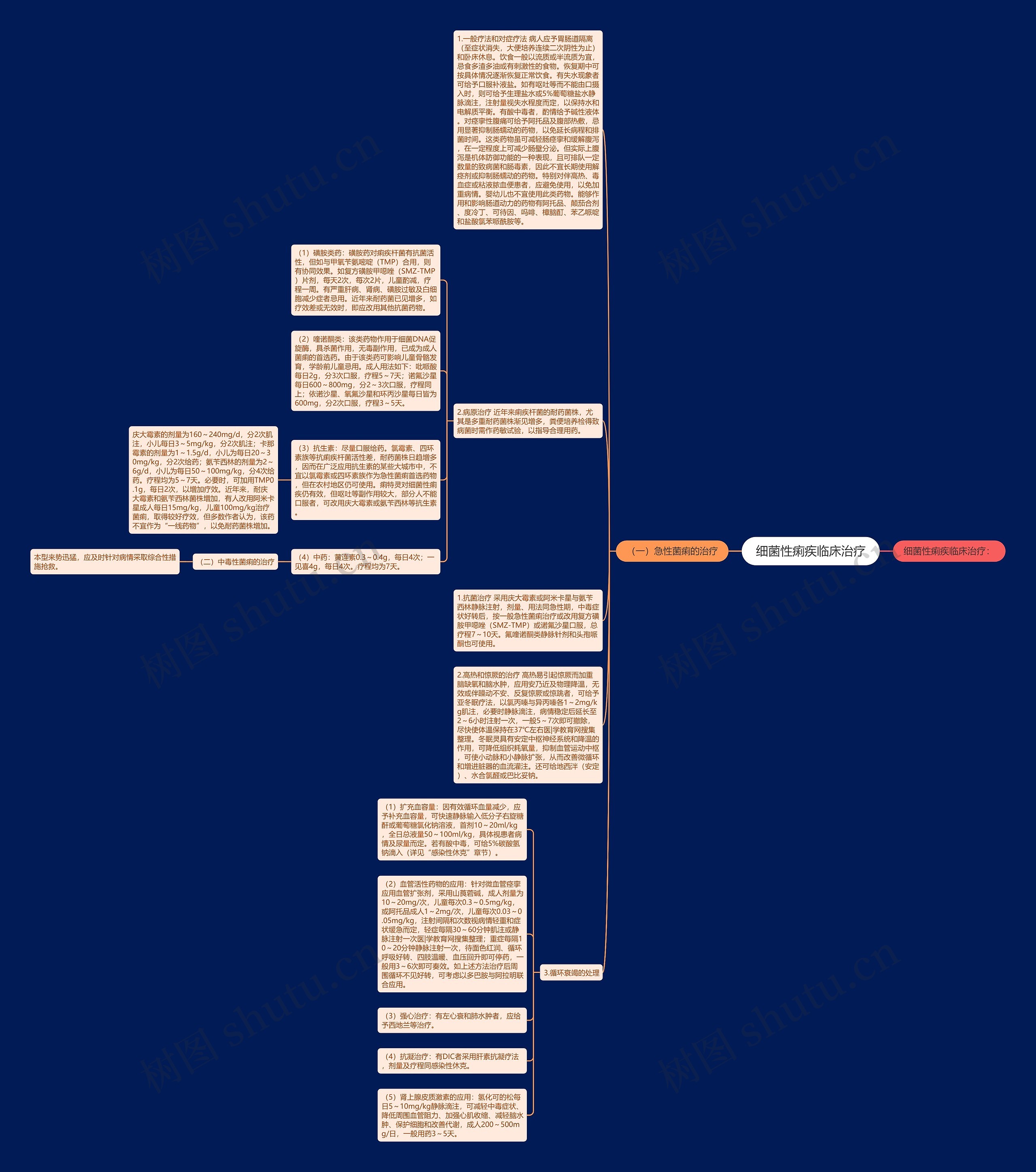 细菌性痢疾临床治疗思维导图