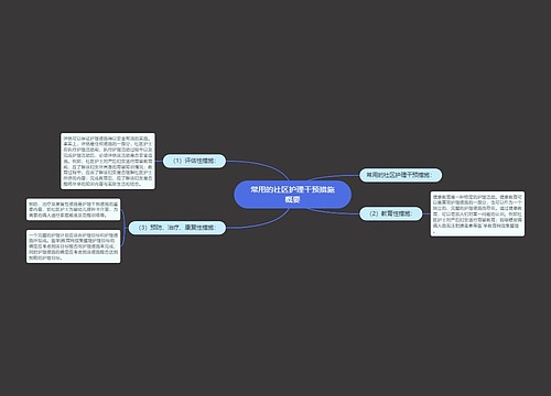 常用的社区护理干预措施概要