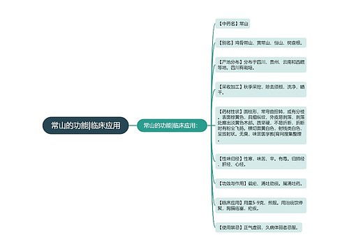 常山的功能|临床应用