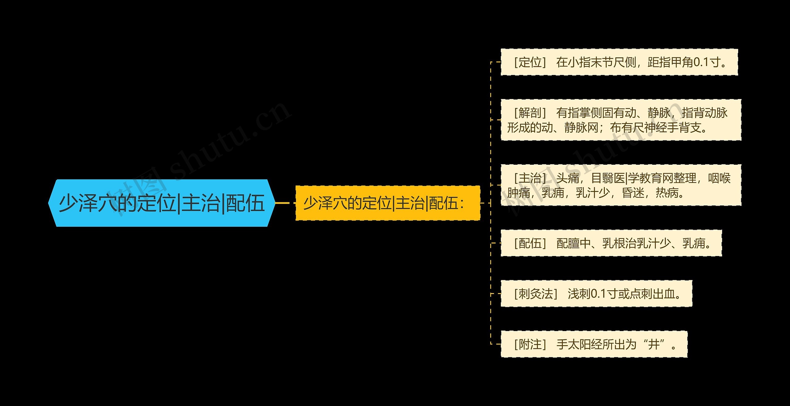 少泽穴的定位|主治|配伍思维导图